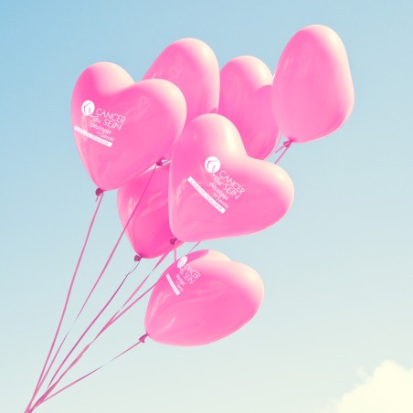 Ballons forme de coeur rose